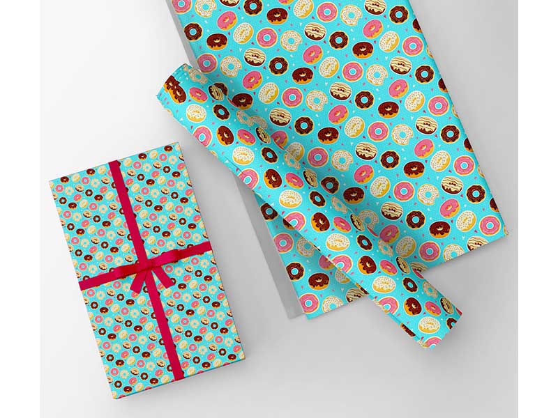 Упаков. бумага "Пончики" 70х100 см