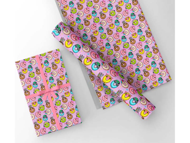Упаков. бумага "Пончики-2" 70х100 см