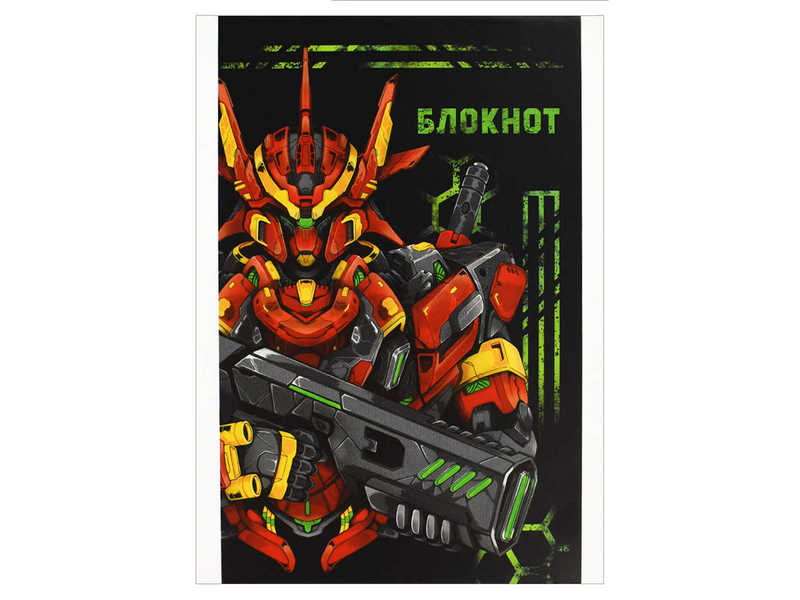 Донецк игрушка оптом Блокнот А6 40л клетка «КРАСНЫЙ РОБОТ» (скрепка, офсет)