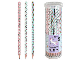 Карандаш ч/г заточенный с ластиком «ПАСТЕЛЬНЫЙ МИКС» (HB, круглый) 36шт/уп доставка оптом в Донецк