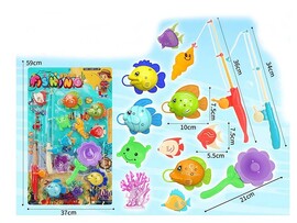 Рыбалка магнитная: 2 удочки, 12 фигур., 59х37 см на блист. LY130-9A