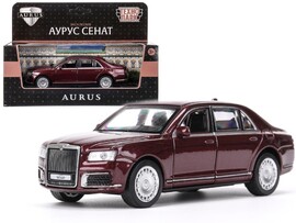 Машина металл. Aurus Senat 13.5 см, дв., багаж., инерц., бордовый. Технопарк
