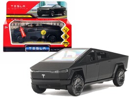 Машина металл. Tesla Cybertruck 13.7 см, свет, звук, дв., инерц., мат. черный. Технопарк