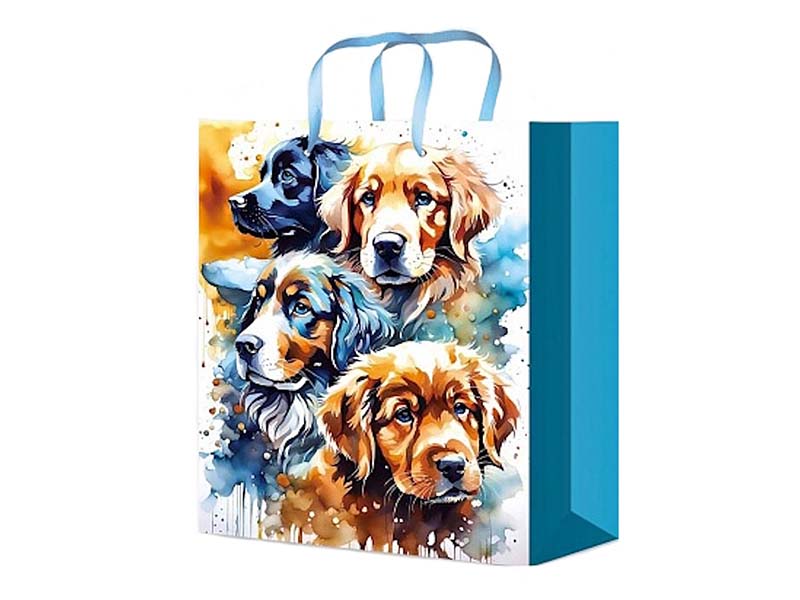 Пакет подар. глянц. лам. Акварельные песики 14x20 см. ПКП-0321