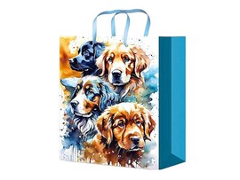 Пакет подар. глянц. лам. Акварельные песики 14x20 см. ПКП-0321