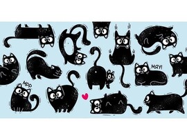 Конверт для денег "Черные котики играют" 1-04-0553 (кратно 10)