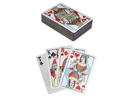 Карты игральные пласт. "5000 рублей" 54 шт., серебр. ИНК-0129