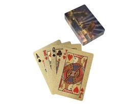 Карты игральные пласт. "Разводные мосты" 54 шт., золото. ИН-2899