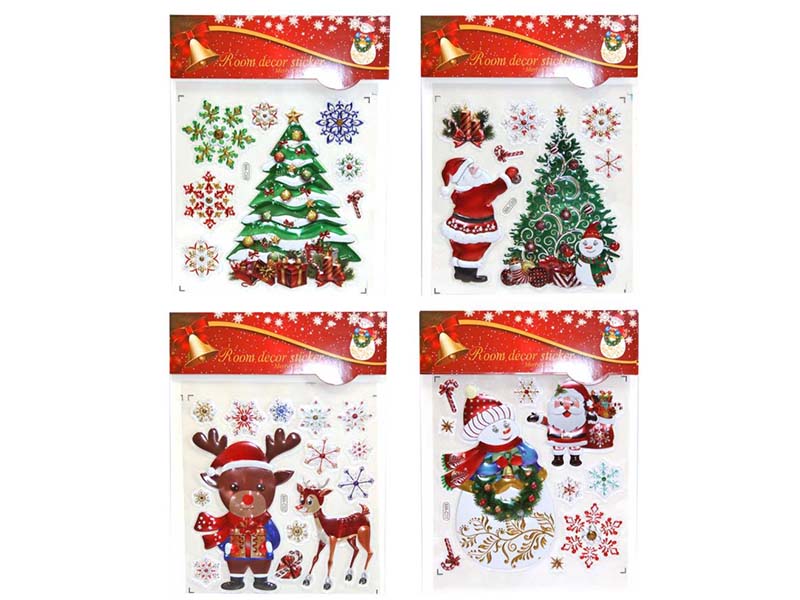 Наклейки "Новый год" 21*27.5 см, ассорти. Арт. Р9224-16