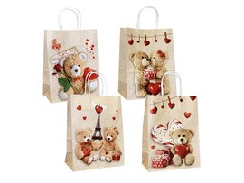 Пакет подар. крафт "Мишки Love" 15*21 см, ассорти. Р10846-50