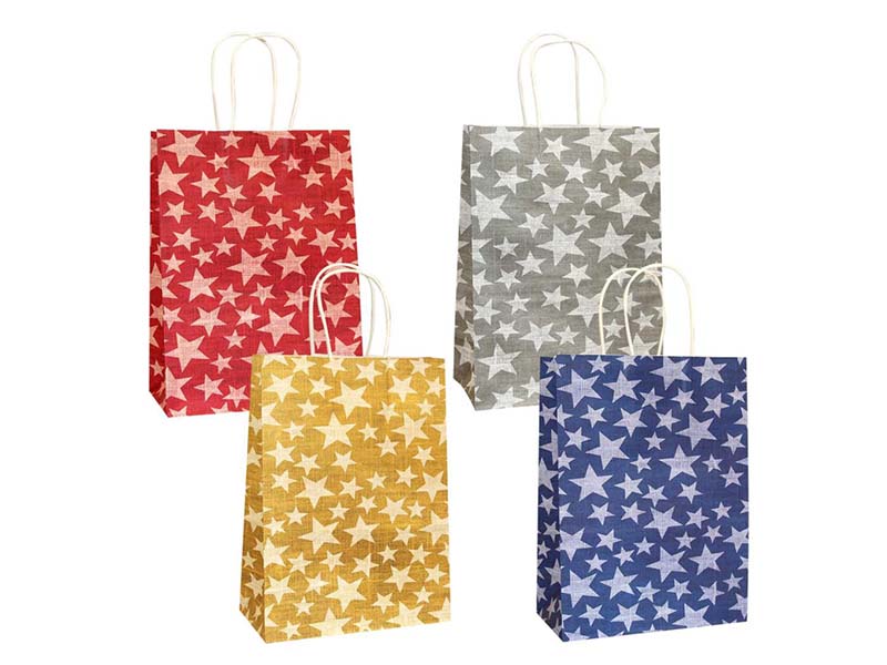 Пакет подар. крафт "Звезды" 18*25 см, ассорти. Арт. Р10846-17