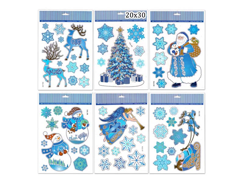 Оконное украшение "Новый год" 20*30 см, микс. Арт. Р6214-1