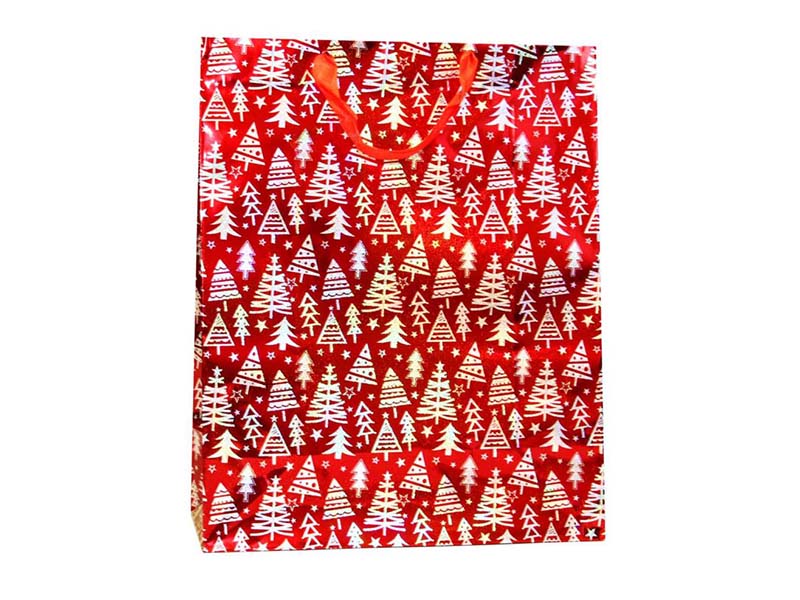 Пакет подар. "Елочки" 18*23 см, красный. Арт. Р725-4