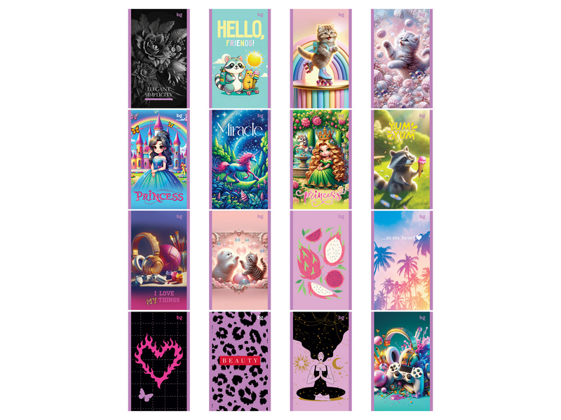 Донецк игрушка оптом Блокнот А6 24 л клетка BG "МИКС. Девочки" (скрепка, офсет)