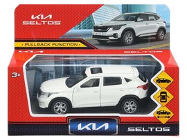 Машина металл. KIA Seltos 12 см, дв., багаж., инерц., белый, кор. Технопарк