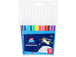 Фломастеры невентилируемые 12 цв. ArtSpace "Космические приключения" доставка оптом в Донецк