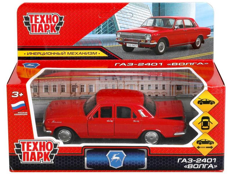 Донецк игрушка оптом Технопарк. Машина «ГАЗ-2401 ВОЛГА» металл. инерц. 12 см (открыв. двери, багажник) красный