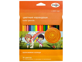 Карандаши цветные Гамма "Оранжевое солнце" 18 цветов (6 классич.+6 неон.+6 пастельн.) 260220211 доставка оптом в Донецк