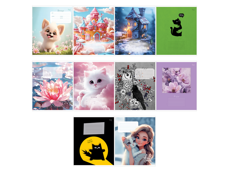 Донецк игрушка оптом Тетрадь 12л КЛЕТКА BG "Mix-10. Девочки"