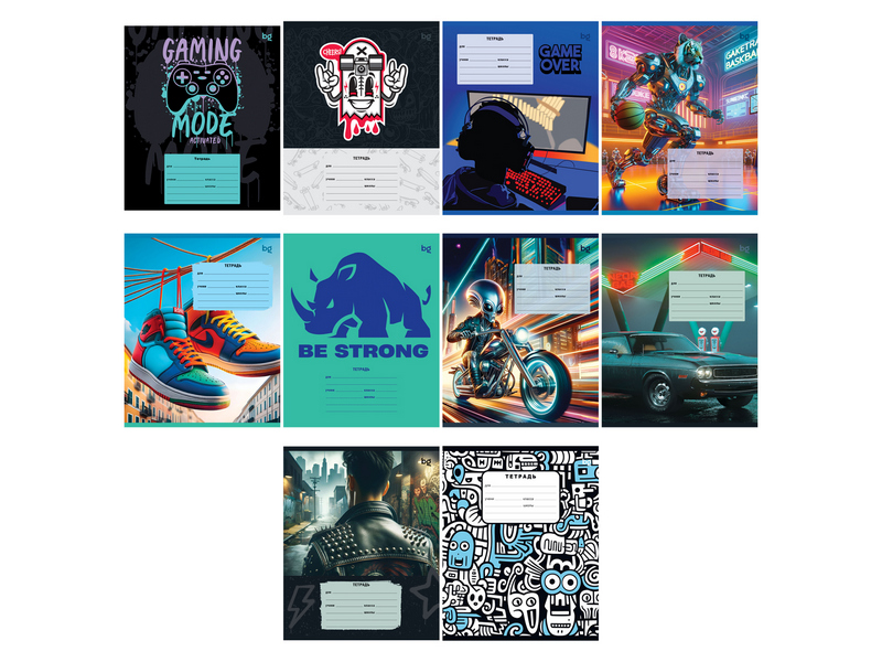 Донецк игрушка оптом Тетрадь 12л КЛЕТКА BG "Mix-10. Мальчики"