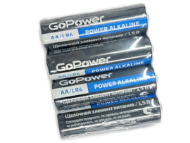 Батарейки пальчиковые GoPower (alkaline, 1,5V) 4шт/уп доставка оптом в Донецк