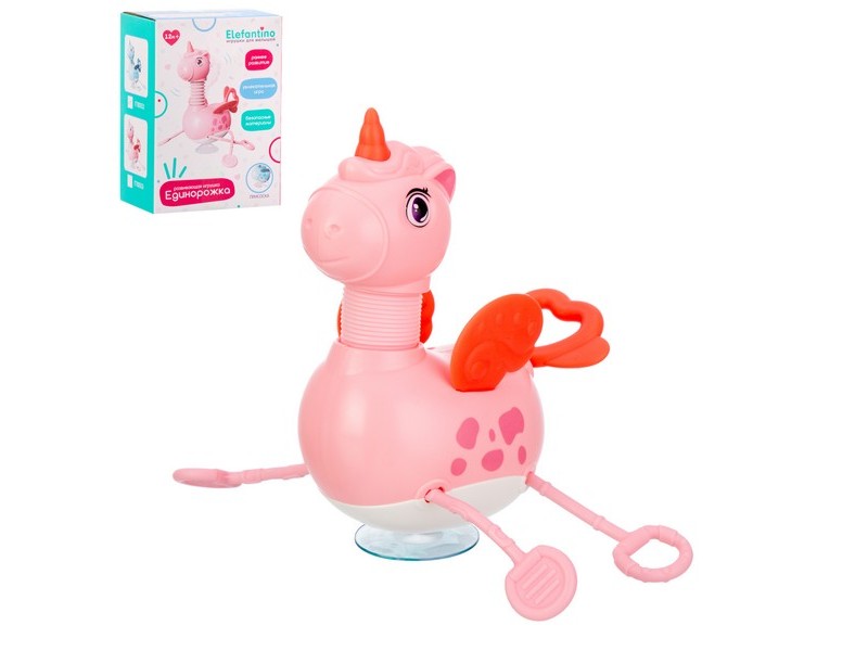 Донецк игрушка оптом Игрушка развивающая на присоске "Единорожка" (подвижные элементы) 12*17*8 см в кор. IT110553
