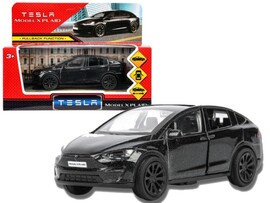 Машина металл. Tesla Model X Plaid 12 см, дв., черн., кор. Технопарк