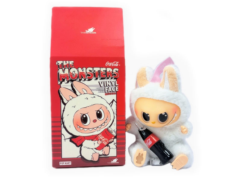 Игрушка-подвеска "Лабубу" сюрприз (мех) 15 см с бутылочкой Кока-Кола в кор. Ms804