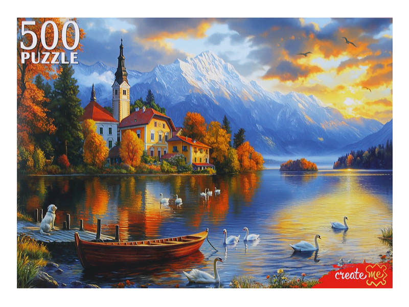 Пазлы 500 эл. Закат на озере Блед. Ф500-6632