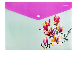 Папка-конверт на кнопке А4 "Flower" 180мкм. ПК-3034