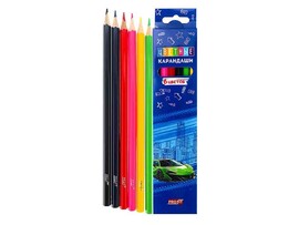 Карандаши цв. "Спорткар" 6 цв., 2.8 мм, шестигр. КЦ-2632