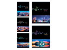 Тетрадь 40 л. Огни города, клетка, обл. мел. карт. 40-1021