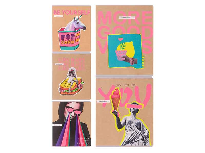 Тетрадь 48 л. Модный микс, клетка, цв. мел. обл. 48-2431