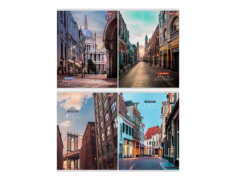 Тетрадь 80 л. Городские улицы, клетка, мел. карт. 80-8403