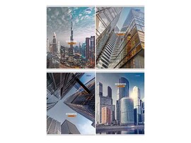 Тетрадь 96 л. Городские пейзажи, клетка, цв. мел. обл. 96-8401