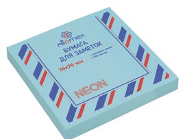 Блок самокл. Attomex 76x76 мм, 100 л., неон. голубой. 2010912