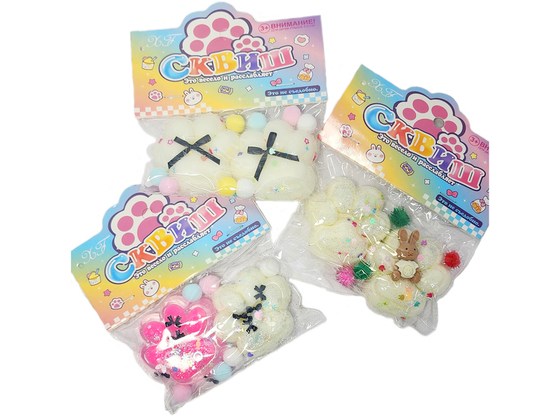 Донецк игрушка оптом Сквиш 2 в 1 «Лапка» ассорти