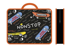 Папка А4 "NonStop" 33х26 см, пласт., молния, ручки