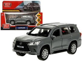 Машина металл. "Lexus LX-570" 12 см, дв., багаж., инерц., серый, кор. Технопарк