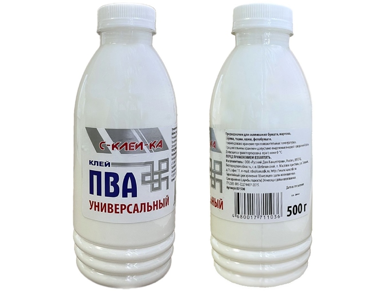 Клей ПВА "С-КЛЕЙ-КА" 500 г, универс. КУ-500