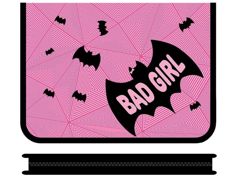 Папка для тетрадей А5 "Bad girl" 23х18 см, молния вокруг, пласт.