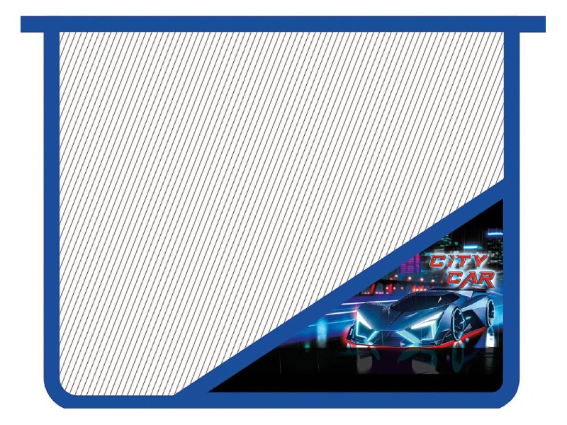 Папка для тетрадей А5 "City Car" 23х19 см, молния сверху, пласт.