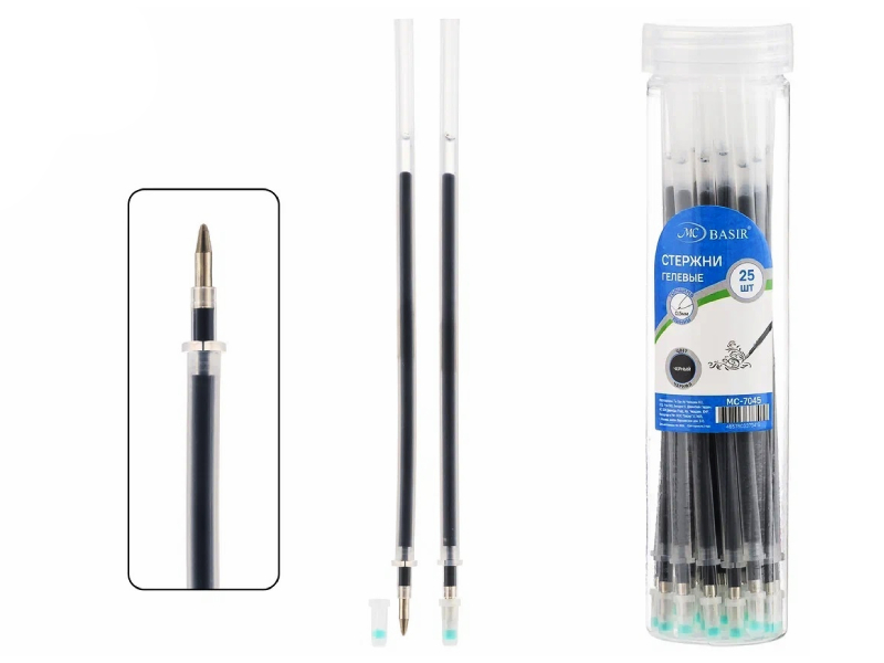 Стержень гел. "MC" черный, 0.5 мм, в пласт. тубе (кратно 25)