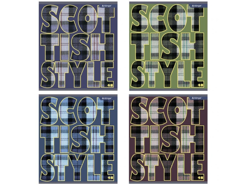 Тетрадь 48 л. Scotish, линия, мел. карт., офсет. AL12026