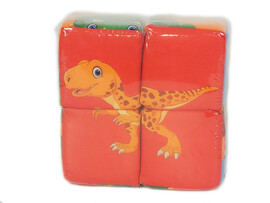 Набор кубиков "Собери картинку" (динозавры) 4 шт РРР-02 доставка оптом в Донецк