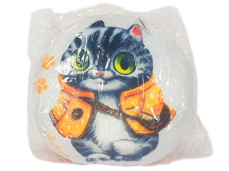 Донецк игрушка оптом Игрушка-подушка круглая «Котик в курточке» 41х41см RPH-005