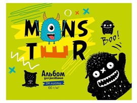 Альбом для рисов. А5 24 л. Монстрики, скр. 24-2184