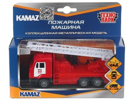 Технопарк. Машина «KAMAZ ПОЖАРНАЯ МАШИНА» металл. инерц.12 см (открыв. двери, подвиж. дет.) доставка оптом в Донецк