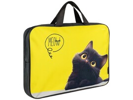 Папка А4 "Милый котенок" -35х26.5 см, молния, ручки, внутр. карман. П-1455