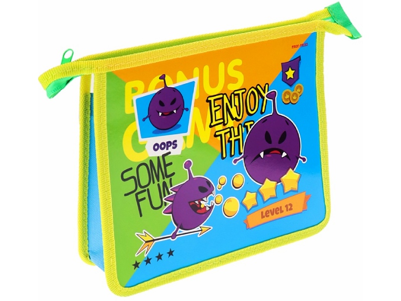 Папка для тетрадей А5 "Сиреневый монстрик" молния. ПТ-9614